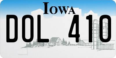 IA license plate DOL410