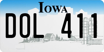 IA license plate DOL411