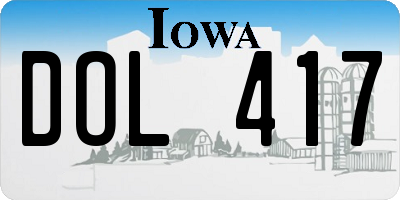IA license plate DOL417