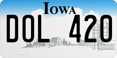 IA license plate DOL420