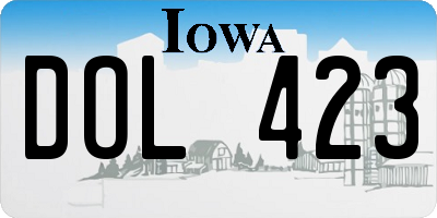 IA license plate DOL423
