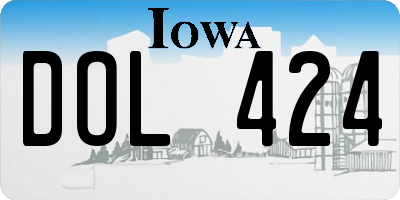 IA license plate DOL424