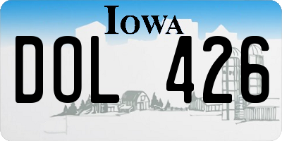 IA license plate DOL426