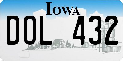 IA license plate DOL432