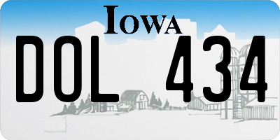 IA license plate DOL434