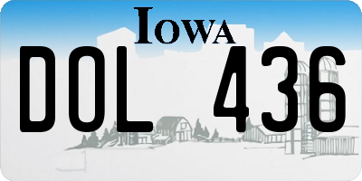 IA license plate DOL436