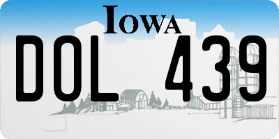 IA license plate DOL439