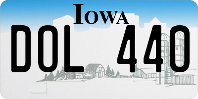 IA license plate DOL440