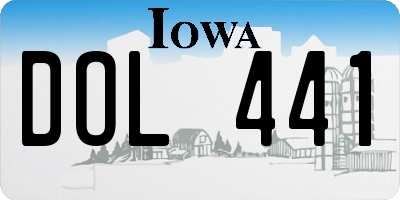 IA license plate DOL441