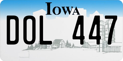 IA license plate DOL447