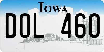 IA license plate DOL460