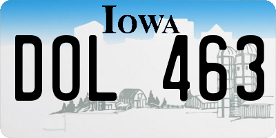 IA license plate DOL463