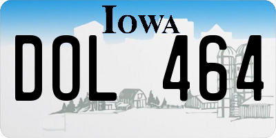 IA license plate DOL464