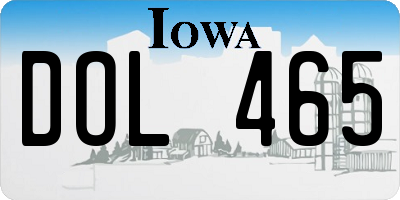 IA license plate DOL465