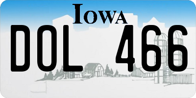 IA license plate DOL466
