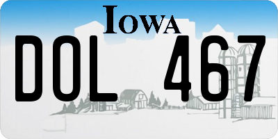IA license plate DOL467