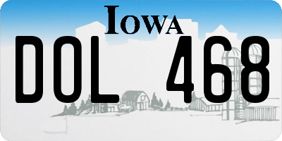 IA license plate DOL468