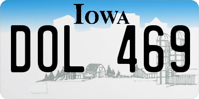 IA license plate DOL469