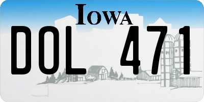 IA license plate DOL471