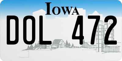 IA license plate DOL472