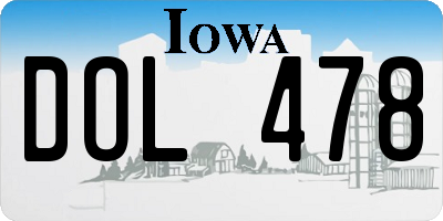 IA license plate DOL478
