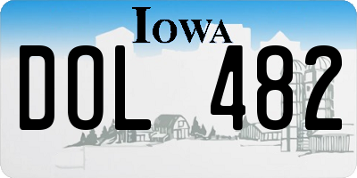 IA license plate DOL482