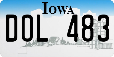 IA license plate DOL483