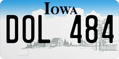 IA license plate DOL484