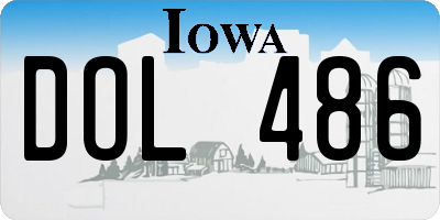 IA license plate DOL486