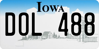 IA license plate DOL488