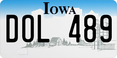 IA license plate DOL489