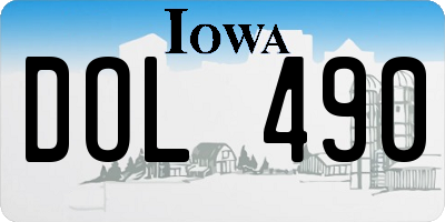 IA license plate DOL490