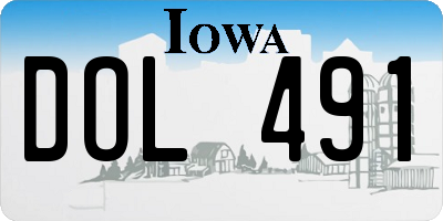 IA license plate DOL491