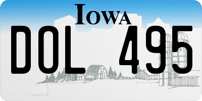 IA license plate DOL495