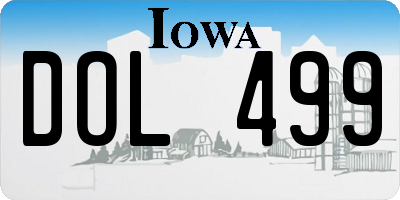 IA license plate DOL499