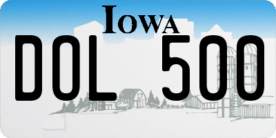 IA license plate DOL500