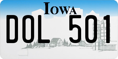 IA license plate DOL501