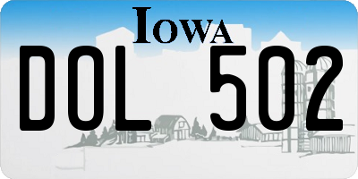 IA license plate DOL502