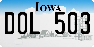 IA license plate DOL503