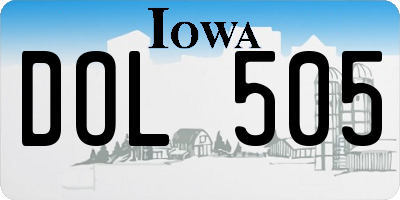 IA license plate DOL505