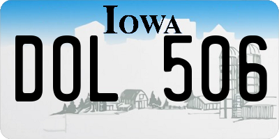 IA license plate DOL506