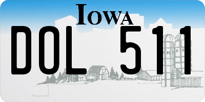 IA license plate DOL511