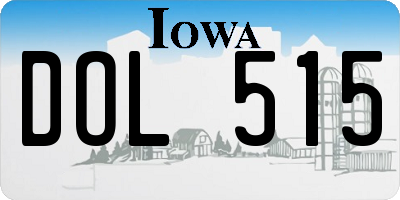 IA license plate DOL515