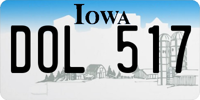 IA license plate DOL517