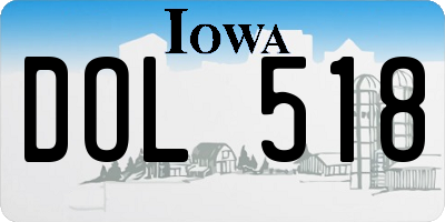 IA license plate DOL518