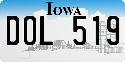 IA license plate DOL519