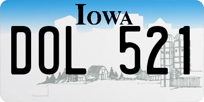 IA license plate DOL521