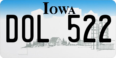IA license plate DOL522