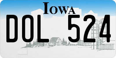 IA license plate DOL524