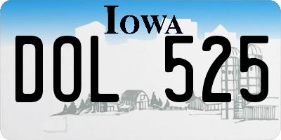 IA license plate DOL525